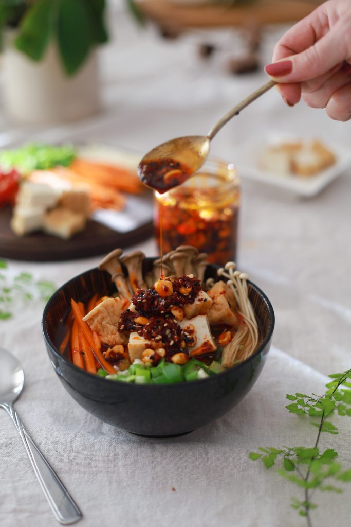 tofu ginger miso ramen & peanut rayu