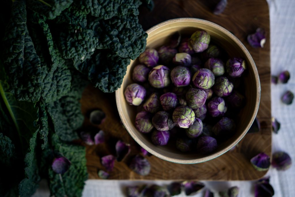 kale and Brussels sprouts salad vegetable shot