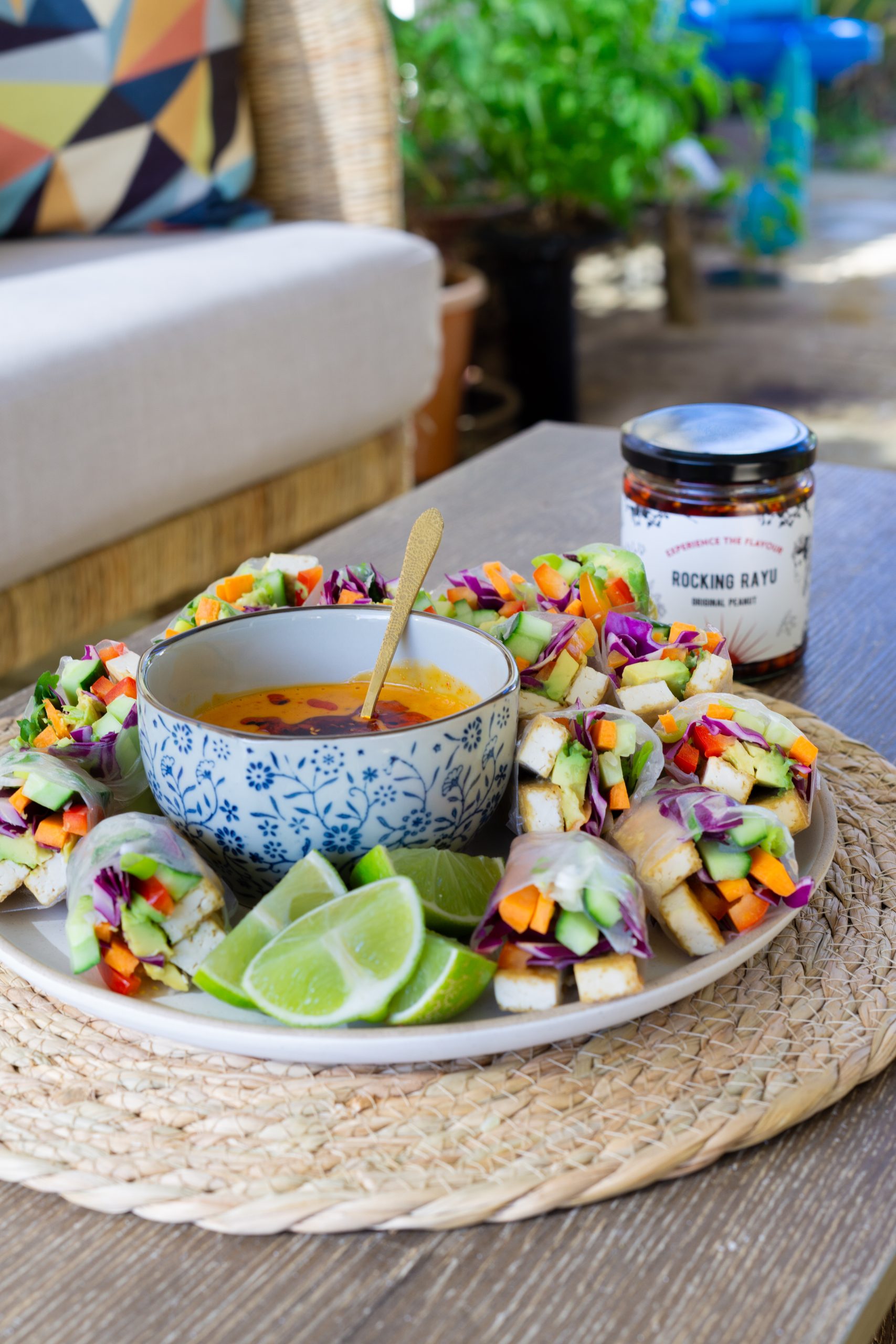 Rocking peanut rice paper rolls